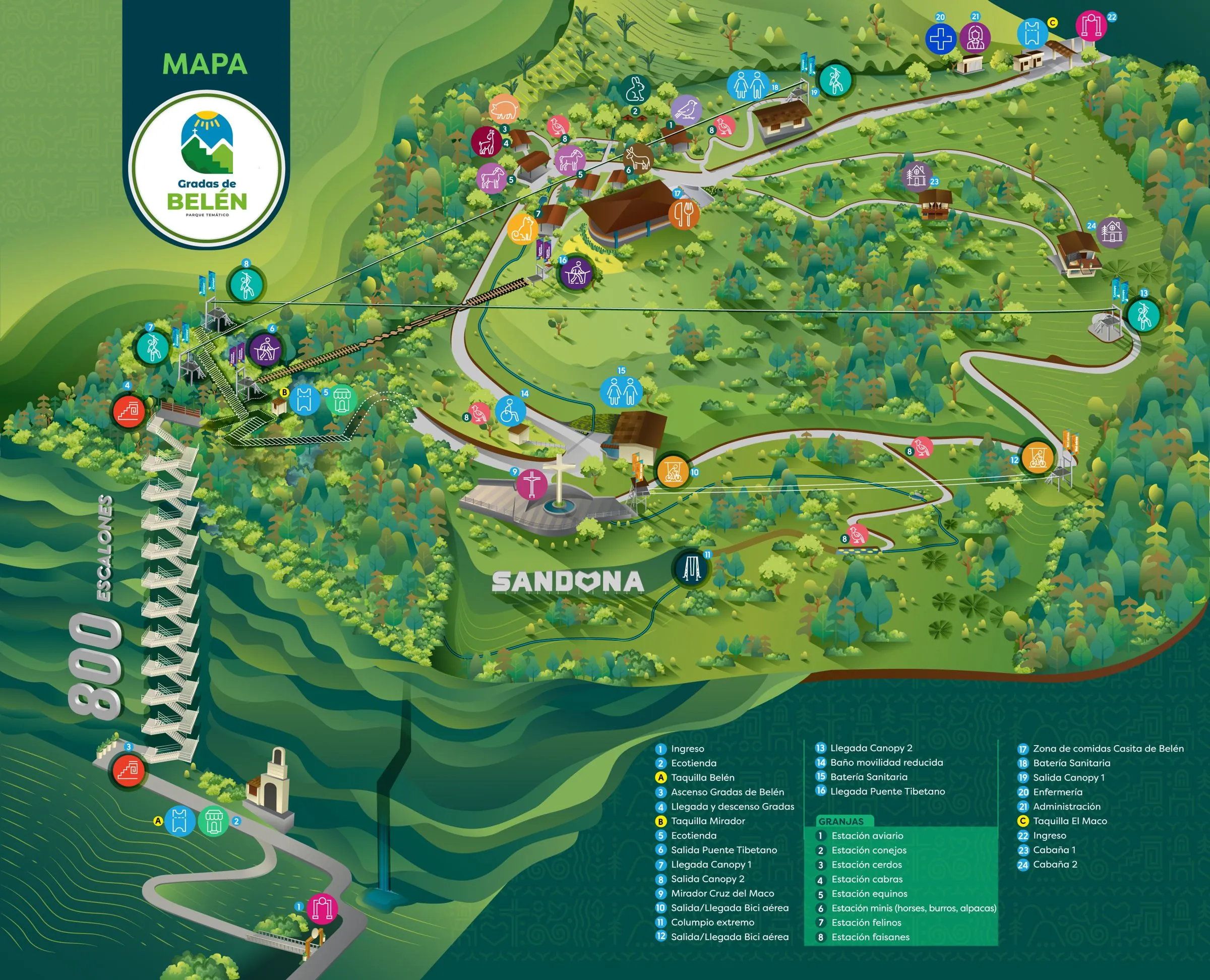 Mapa del Parque Las Gradas de Belén
